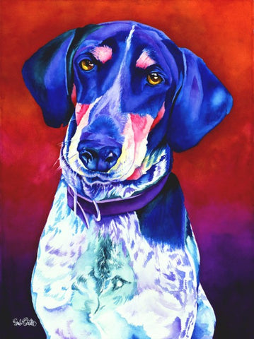Belle: Signed Print from original watercolor dog painting.