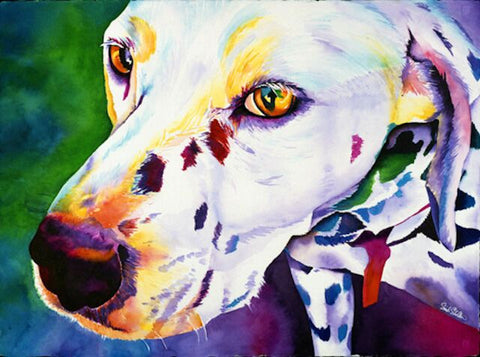 Bailey: Signed Print from original watercolor dog painting.