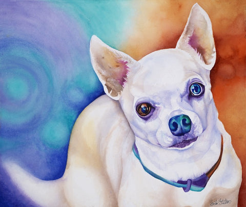 Cooper: Signed Print from original watercolor dog painting.