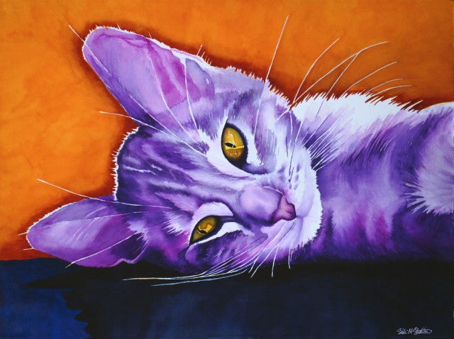 Daisy Mae: Signed Print from original watercolor cat painting.