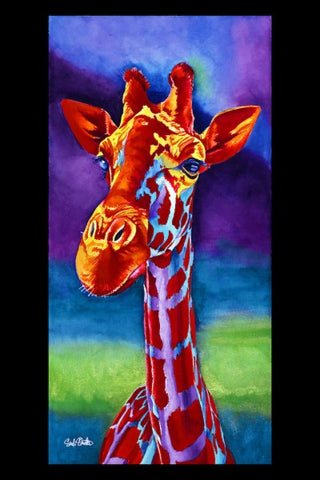 Roger: Signed Print from original watercolor giraffe painting.