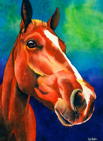 Royal: Signed Print from original watercolor horse painting.