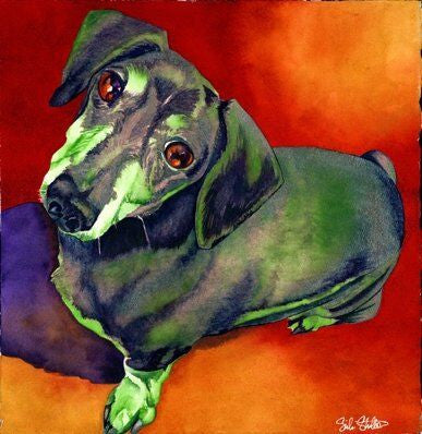 Sampson: Signed Print from original watercolor dog painting.