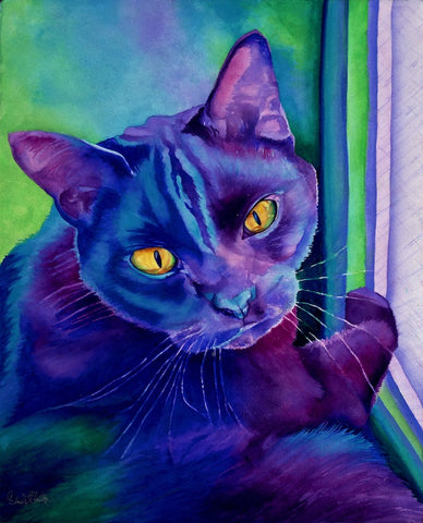 Scout: Signed Print from original watercolor cat painting.