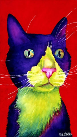 Snicker Smudge: Signed Print from original watercolor cat painting.