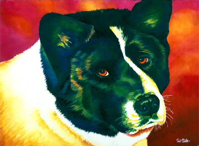 Suki: Signed Print from original watercolor dog painting.