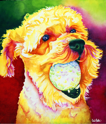 Theodore: Signed Print from original watercolor dog painting.