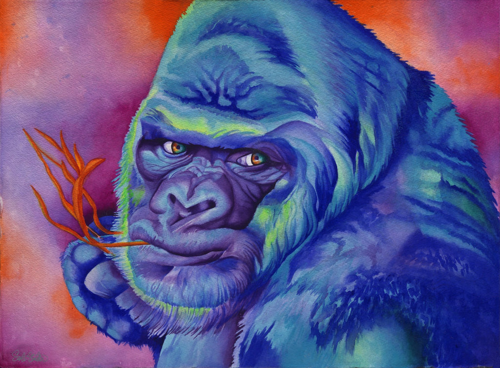 Kelly's Guy: Signed Print from Original Silverback Gorilla Painting