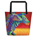 Zebra "Carousel" Beach Tote Bag
