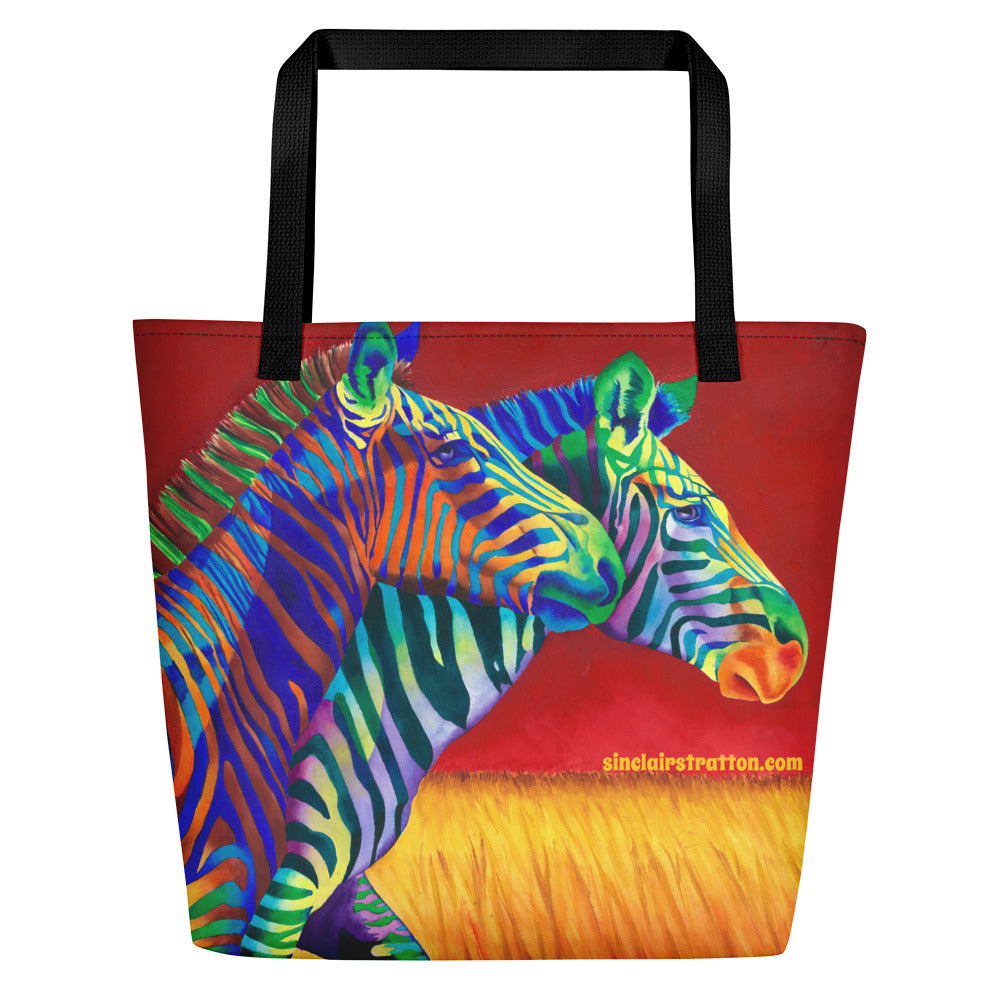 Zebra "Carousel" Beach Tote Bag