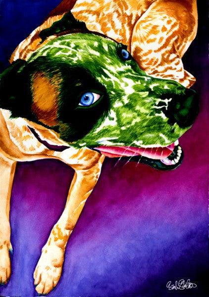 Oscar: Signed Print from original watercolor dog painting.